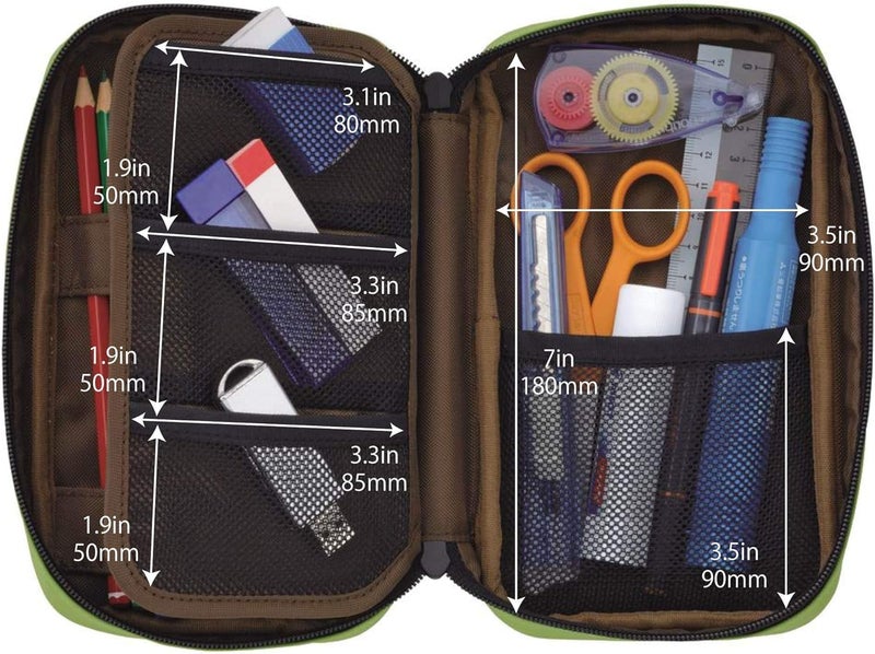 LIHIT LAB LIHITLAB Large Capacity Zipper Pencil Case For School Office College, Big Capacity 4 Compartments Pencil Bag Holder Adults Teen Boys Girls, Travel Cosmetics Storage, Navy Camo (A7551-132) - Image 4